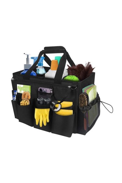 TERRIFI Portable Cleaning Caddy with Handle, Foldable Multi-Compartment Tool ...