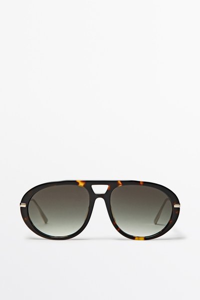 Massimo Dutti Kaplumbağa desenli aviator güneş gözlüğü