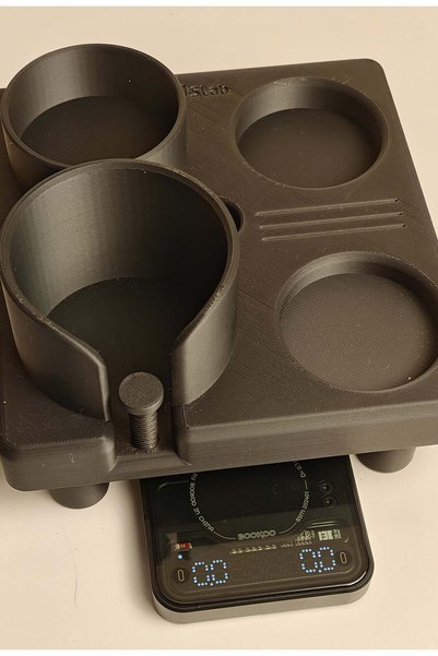 Generic Brand Stație de lucru pentru espresso de 58 mm - Cu spațiu pentru cântar