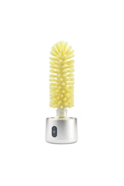 OEM Electric glass and bottle washer with soft PVC rotating brush and push-bu...