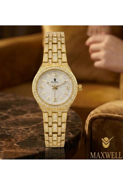 Maxwell ساعه كرستال نسائي من ماركة مكسويل الاصلية بالوان متعدده
