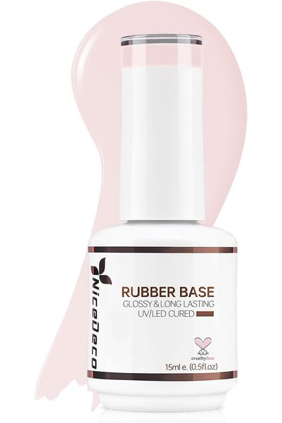 Nicedeco Rubber Base Gel Nail Polish 15 ml, LED UV Cruelty Free, Vegan Rubber...