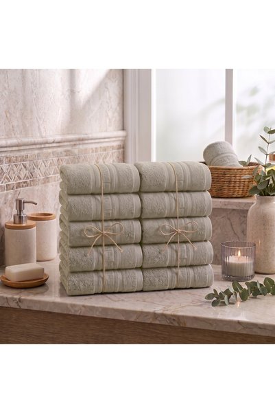 Ralex Pachet 10 prosoape de baie 50x90 cm Bumbac 100%, Bordură Greacă 500 gra...