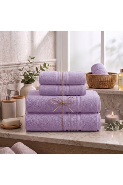Ralex Set 4 prosoape baie 70x140 cm și 50x90 cm Bumbac 100%, Greek Border 500...