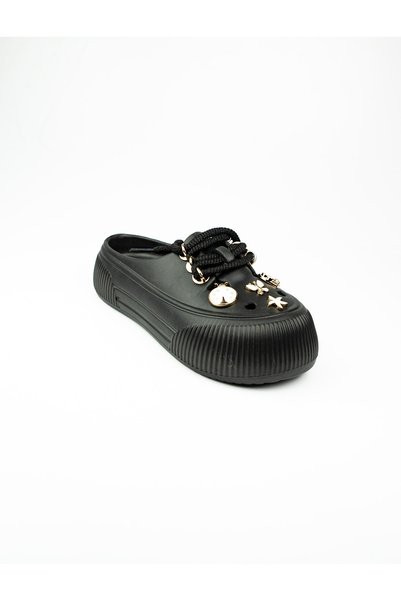Twingo 3404 Black Lace-Up Embellished Eva Women's Sandals
