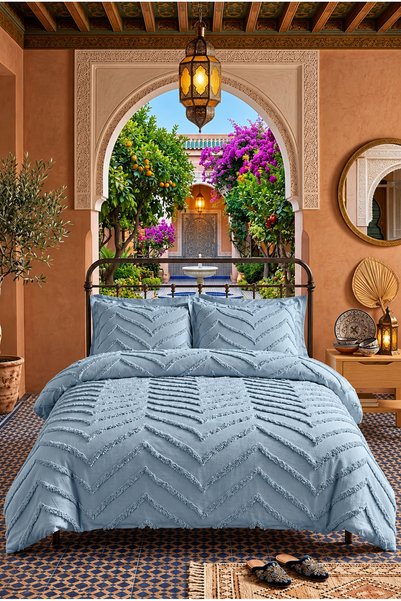 LOTUSEIN Cuvertură de pat dublă Milano Gri 230 X 240 cm și 2 perne