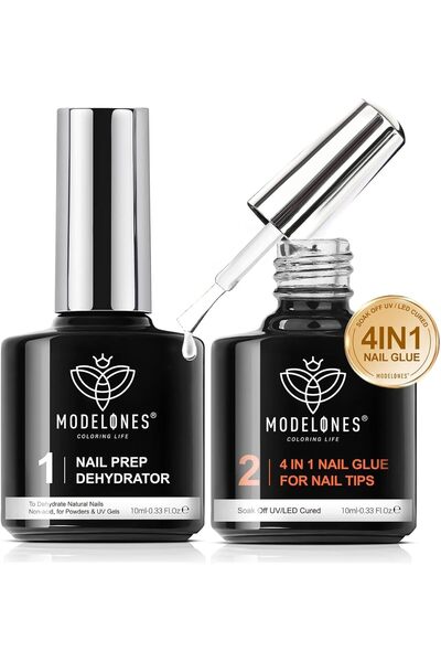 MODELONES 4 in 1 Nail Glue Gel Nail Prep Dehydrate Gel Nail Kit Nail Extensio...