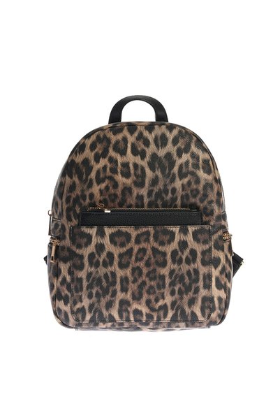 meli melo Rucsac cu imprimeu animal print si detalii negre