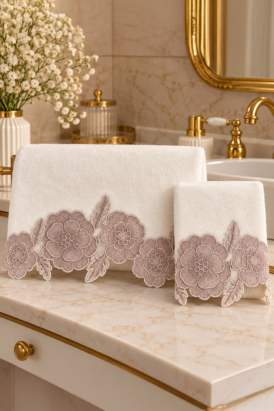 iselahome Ceran 3D 2-Piece Velvet Hand and Face Towel Set & Towel Set, 50*90 ...