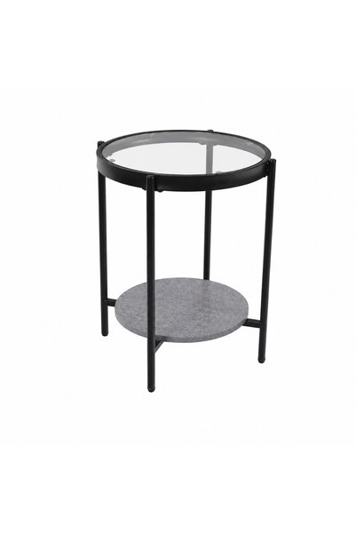 Generic خدمه مفرد خشب زجاج دائري 4545 C159S GREY