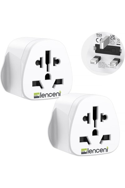 LENCENT 2Pcs World to UK Travel Adapter, Universal Adapter to Type G Plug
