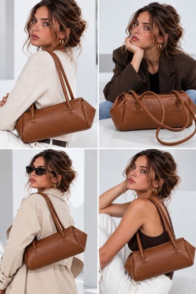 çantamgelsin kadın orta boy omuz çantası yumuşak deri görünümlü günlük ve şık shopper çanta