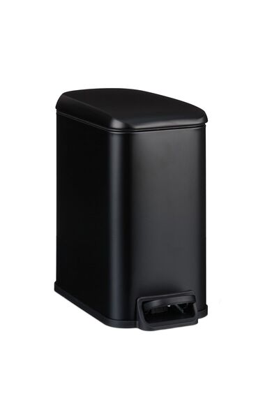 Relaxdays Coș cu pedală, închidere silențioasă, negru, pentru baie, 5 L