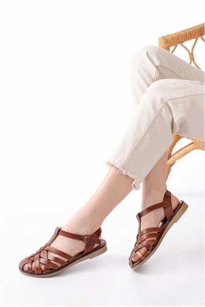 Nur store Çanta Women's Orthopedic Leather Open-Toe Genuine Leather Beach San...