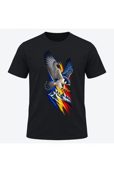 Malfini Tricou personalizat "Tricolor – Zbor peste Carpati", Negru, Barbat, B...