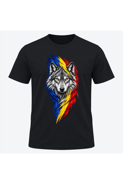 Malfini Tricou personalizat "Tricolor – Spiritul Lupului", Negru, Barbat, Bum...