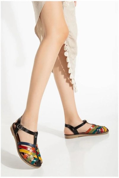 Nur store Çanta Women's Orthopedic Leather Open-Toe Genuine Leather Lightweig...
