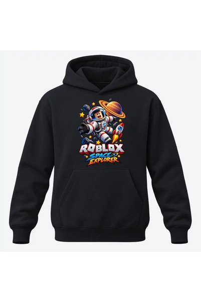 Malfini Hanorac personalizat "Roblox – Space Explorer", Negru, Barbat, Unisex