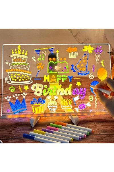 OSHIMA LED Drawing Board, Creative Magic Board with 7 Colored Pens, Home Appl...