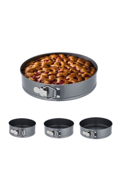 Relaxdays Set de 4 forme rotunde cu fund detașabil, antracit/argintiu, 6,5x24...