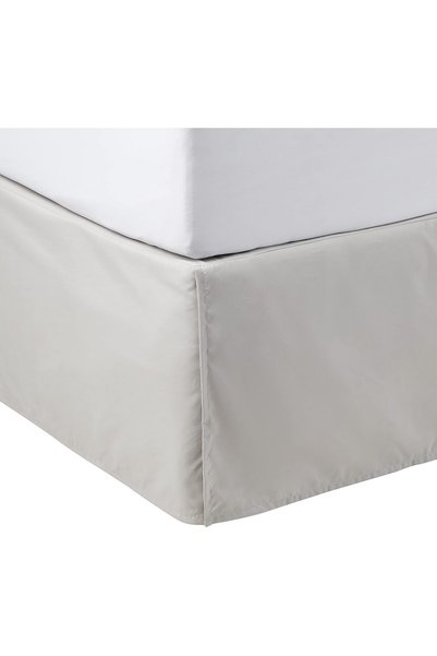 Amazon basics Pleated Bed Skirt - Queen, Light Grey
