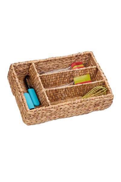 Relaxdays Tavă pentru tacâmuri Relaxdays, din zambile de apă, 10,5x42x29 cm, ...
