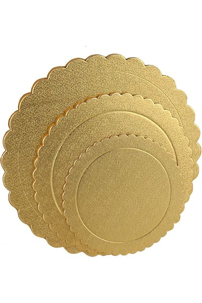 KASTWAVE Cake Boards Rounds,15 Pack Gold Cake Base,8/10/12 inch Circle Cardbo...