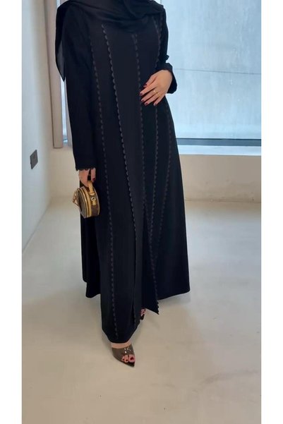 TAJ ALHASHMA Butterfly Abaya Half Cloche Crepe Ferrari from