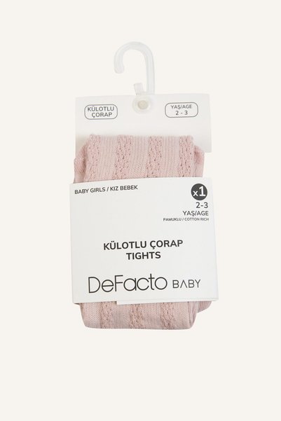 DeFacto Cotton Ribbed Tights for Baby Girls I8489A5Ns