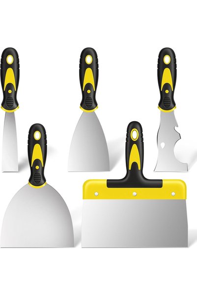 GENERAL 5 PCS Spackle Knife Set, Stainless Steel Putty Knives for Drywall Decals