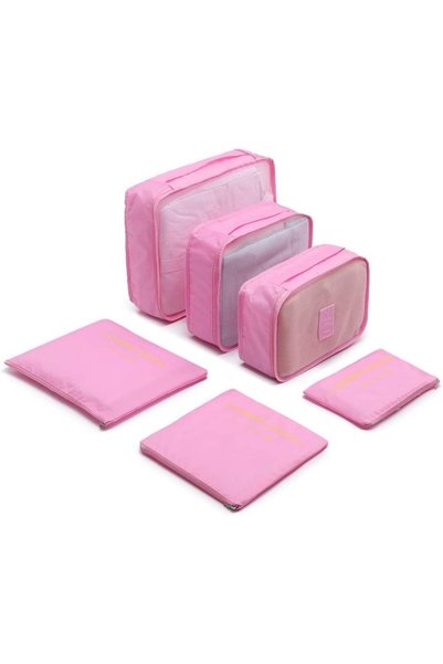 Aputue Travel Packing Organizers, Pink 6-piece Portable Reusable Travel Lugga...