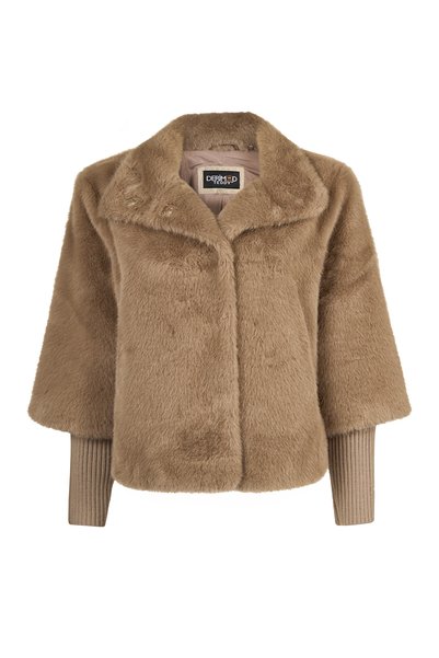 Derimod Ampezzo Women's Beige Short Teddy Coat 26Wgp5662Ff