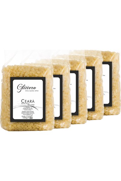 Glittero Set 5 bucati ceara calda elastica perlute Miere - Yellow - 1000 grame