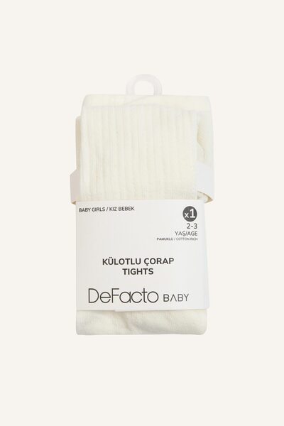 DeFacto Cotton Ribbed Tights for Baby Girls I8489A5Ns