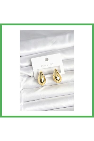 Nur store Çanta أقراط ذهبية على شكل قطرة، مقاس 24 ملم، من ماركة "بيزووس".