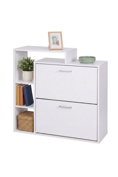 Relaxdays 10053832_49 Dulap pentru pantofi, cu 2 clapete, fabricat din MDF și...