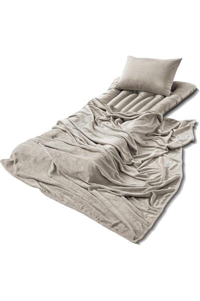 Sleep x Factory مجموعة هدايا للضيوف والرحلات – بطانية محمولة مع وسادة وغطاء و...