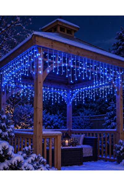 OEM Instalație luminoasă de Crăciun tip țurțuri, 12 m, 300 LED-uri, albastră