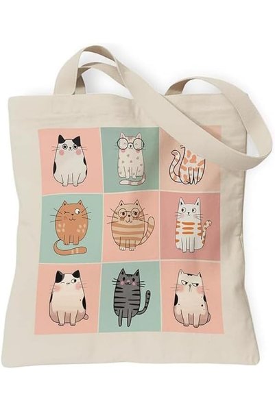 Yelajoy Pets Lover Gifts Tote Bag for Women, Cats Aesthetic Canvas Bag