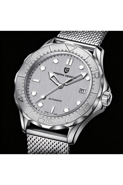 Pagani design Simple silver plate automatic mechanical men's watch business s...