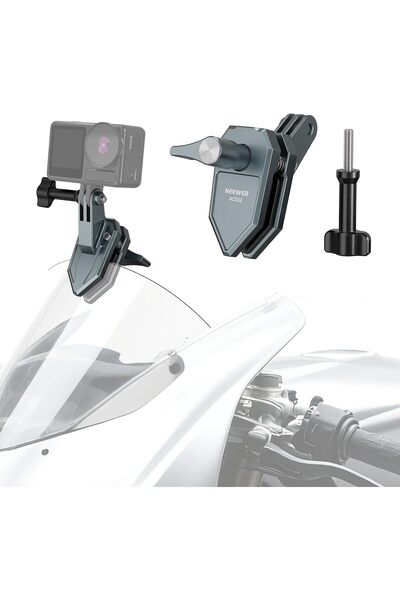 NEEWER Motorcycle Windshield Action Camera Clamp Mount, Aluminum Alloy Clip w...