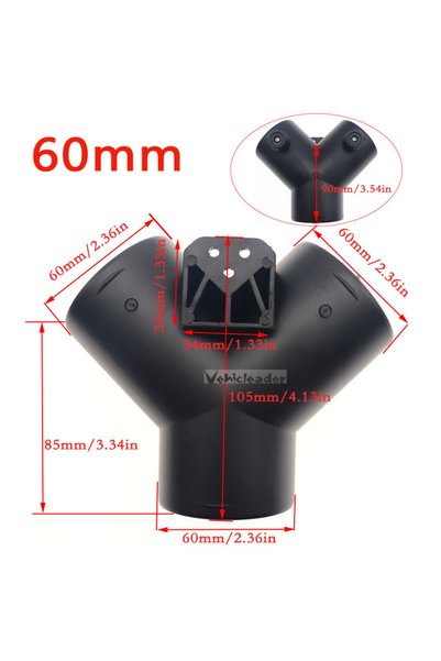 Choice Y-60MM 60/75mm موصل عادم سخان السيارة على شكل Y مع صمام تنظيم ورفرف