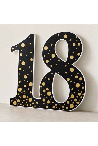 ShopPrint Cifra 18 decor aniversar pe PVC decupat, 1 bucată, 80x80 cm