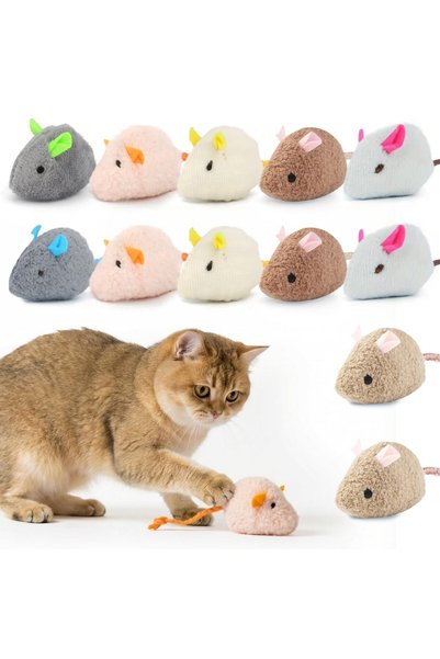 NIUBIER Interactive Cat Mice Toys, 12PCS 2.36 Inch Prefilled Catnip Plush Cat...