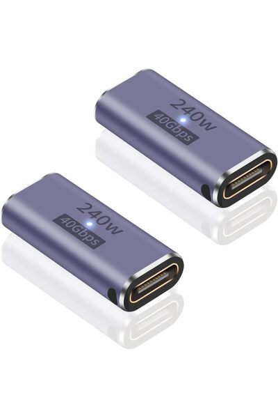 EXCEFORE USB C Female to Female Adapter, 2 Pack 240W USB C Adapter, Supports ...