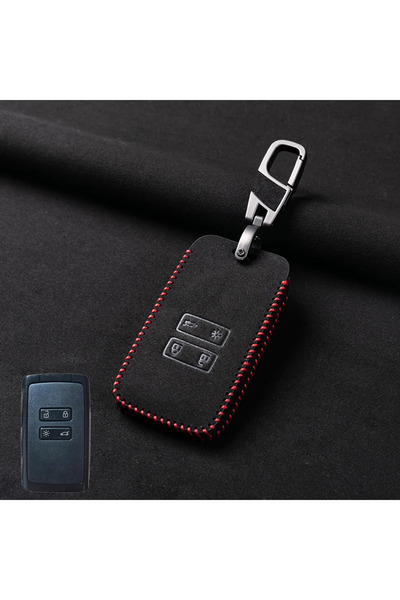 Choice Red Line Leather Car Key Cover For Renault Captur Koleos Kadjar Arkana...