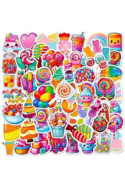 Choice 50 قطعة، 10/30/50 قطعة، ملصقات PVC ملونة على شكل حلوى قوس قزح لطيفة لت...