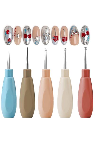 Yelajoy 5 PCS Nail Dotting Pen,Manicure DIY Art Tools