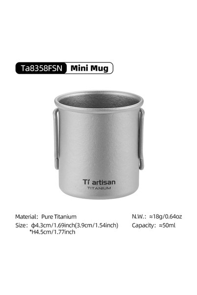 Choice 8358FSN Tiartisan 50ml Pure Titanium Mini Tea Mug Outdoor Camping Pock...