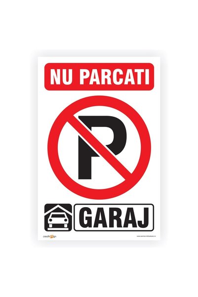 ShopPrint Semn Indicator Nu parcati - Garaj, PVC, 30 x 20 cm